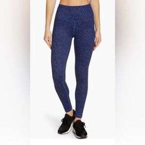 Zella Live-In Leggings Black Blue Geometric Print Athleisure Size L